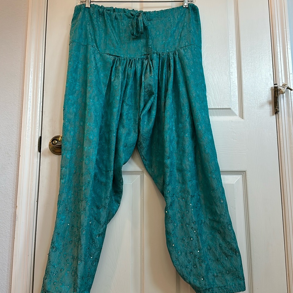 Teal harem pants